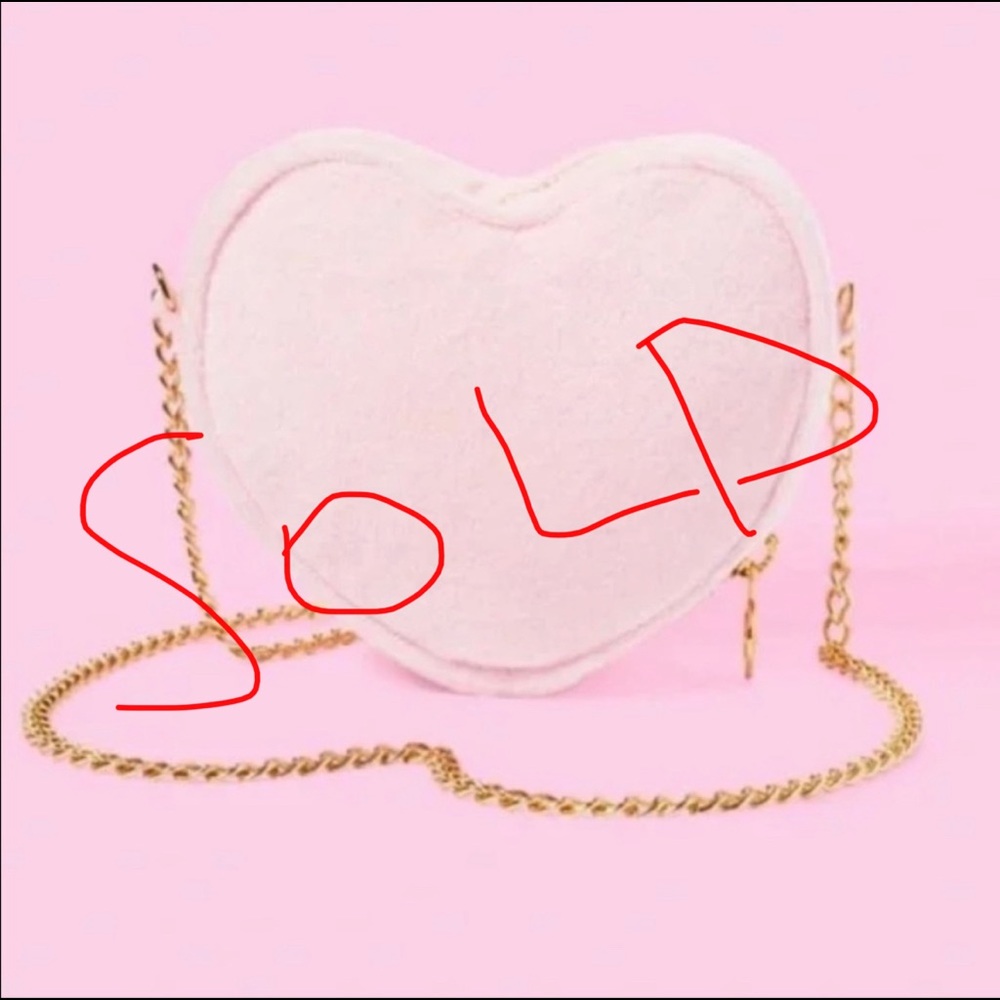 NWT Stoney Clover Terry Cloth Pink Heart Crossbody Bag